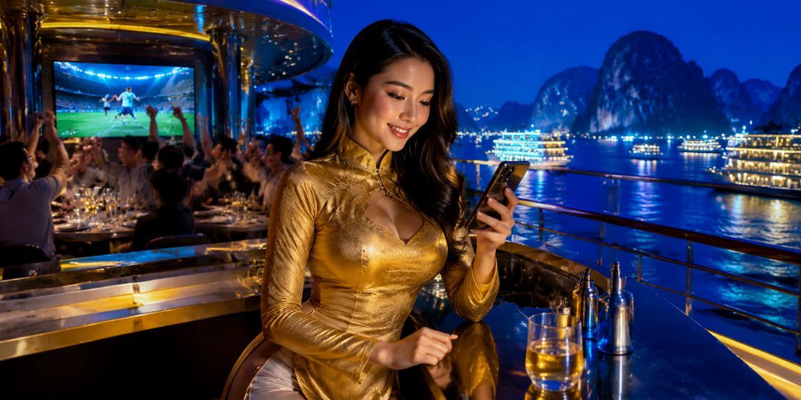 Người chơi thưởng thức xổ số trên điện thoại di động tại vùng Hạ Long